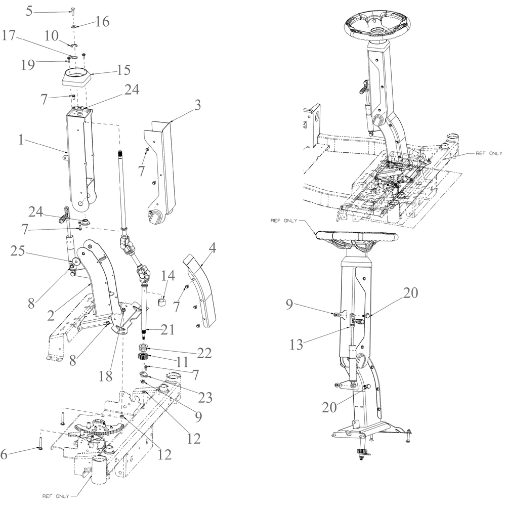 Controls Diagram and Parts List for ZTXS4-54KH (47RSCAB7A10)(2023) Cub Cadet Lawn Tractor